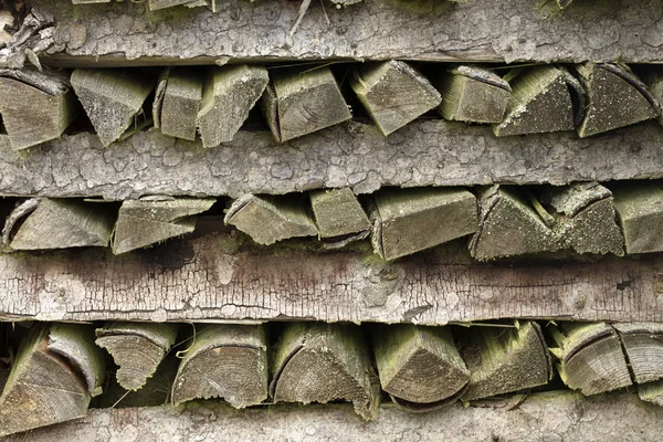 Old Stacked Firewood Detail — Stock Photo, Image