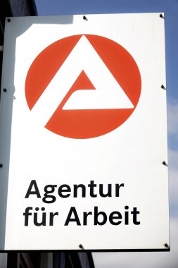 Wetzlar, Almanya - 2 Mart 2018: Bundesagentur fr Logo Arbeit, iş için Federal Ajansı için Almanca. 