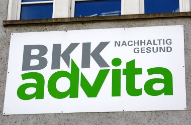 Wetzlar, Almanya - 25 Mart 2018: Marka Bkk advita sağlık sigortası Wetzlar, Hessen Logo