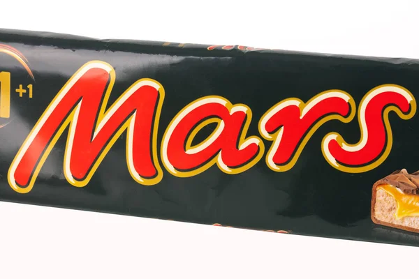 Huettenberg Germany 2018 Close Logo Mars Chocolate Bar Isolated White — Stock Photo, Image