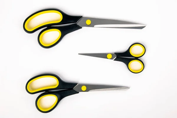 Three Scissors Isolated White Background — Stock Photo, Image