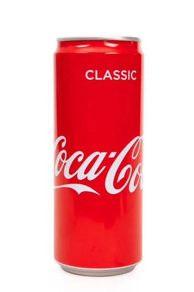 Huettenberg Alemanha Junho 2018 Coca Cola Clássica Isolada Sobre Branco — Fotografia de Stock