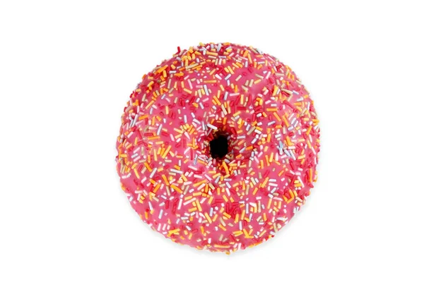 Delicioso Donut Fundo Branco — Fotografia de Stock