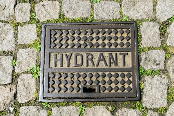 Squaire Metalicznej Hydrant Ziemi — Zdjęcie stockowe