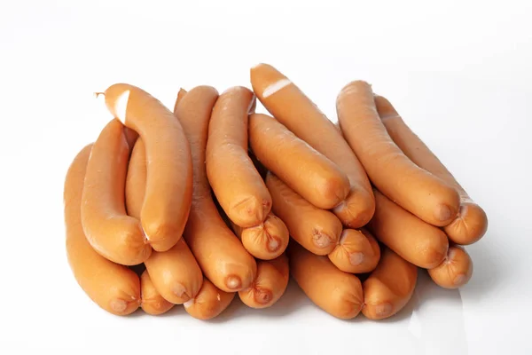 Fresh Frankfurter Sausages White Background — Stock Photo, Image