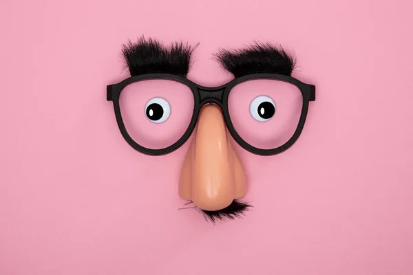 Funny Mask Eyes Nose Pink Background — Stock Photo, Image