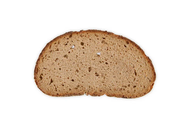 Kawałek Chleba Żytniego Izolowany Białym Tle — Zdjęcie stockowe