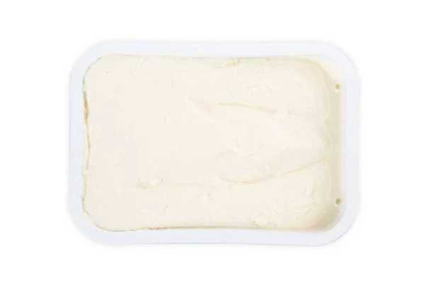 Свіжий Вершковий Сир Ізольовано Білому Тлі — стокове фото