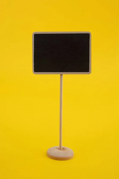 Little Chalkboard Isolated Yellow Background — Stock Photo, Image