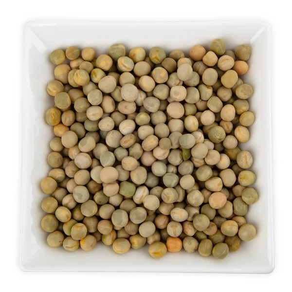 Unpeeled Peas Bowl Isolated White Background — Stock Photo, Image