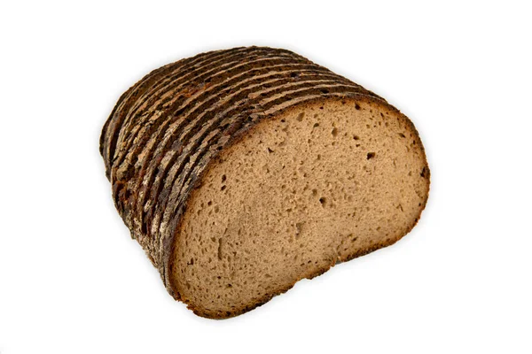 白い背景で隔離のパン ライ麦パンのスライス — ストック写真