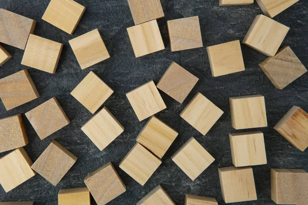 Wooden Toy Cubes Dark Background — Stock Photo, Image