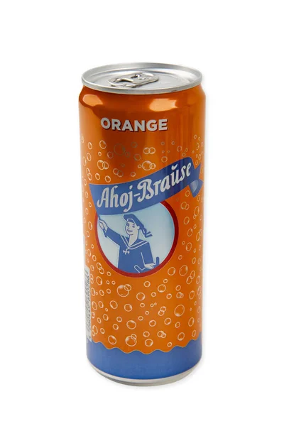 Lata de laranja Ahoj Brause — Fotografia de Stock