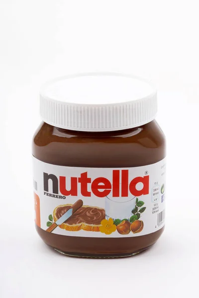 Huettenberg Germany 2020 02_25 Glass Delicious Nutella Hazelnut Chocolate Spread — Stock Photo, Image