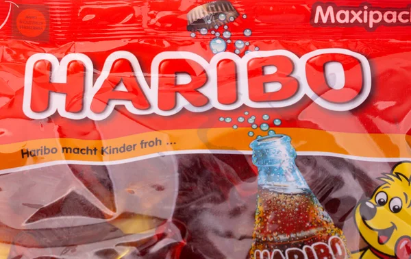 Huettenberg Germany 2020 02_25 Product Shot Haribo Logo Happy Cola — Stock Photo, Image
