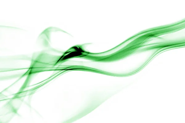 以绿色流动的动态烟雾概念为背景 — 图库照片
