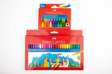 WETZLAR, GERMANY 2020 _ 04 _ 05 FABER CastELL Pastel Boyaları ve Keçeli Kalem... 1761 'de Almanya' da kuruldu. Yazı, çizim, yaratıcı tasarımlar için ürünler