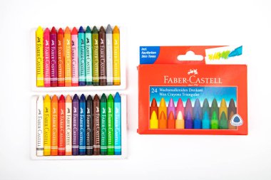 WETZLAR, ALMANLIK 2020 _ 04 _ 05 FABER Castell Pastel Boya. FABER CASTELL 1761 'de Almanya' da kuruldu. Yazı, çizim, yaratıcı tasarımlar için ürünler