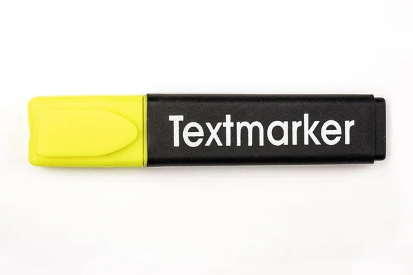 Textmarker Amarillo Sobre Fondo Blanco —  Fotos de Stock