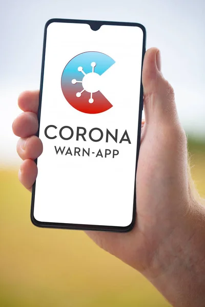 Wetzlar Németország 2020 Corona App Hivatalos Német Corona Warning App — Stock Fotó