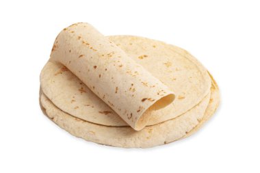 Yuvarlak Düz Ekmek beyaz arkaplanda izole