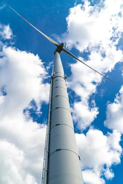 Windmill Electric Power Production Sourround Blue Clouds Summertime Germany — Stock Photo, Image