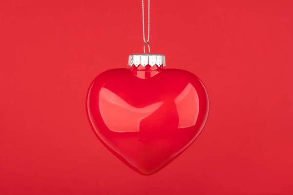 Dekorativa Hjärta Rött Över Röd Bakgrund — Stockfoto