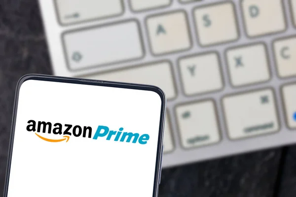 Wetzlar Deutschland 2019 Amazon Prime Logo Auf Einem Smartphone Amazon — Stockfoto
