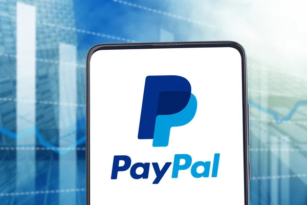 Wetzlar German Many 2019 Paypal Logo Smartphone Screen Paypal是一家美国网上支付和银行公司 说明性编辑 — 图库照片