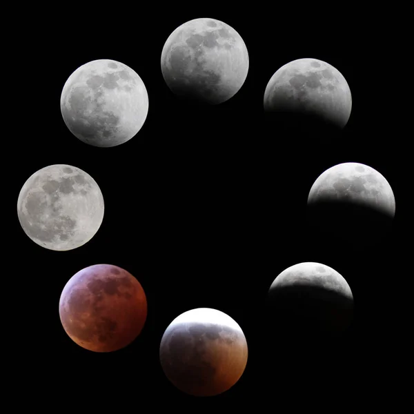 Cerchio Lune Raffigura Piombo Fino Eclissi Solare — Foto Stock