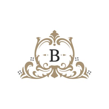 Logo veya rozet tasarım için lüks monogram logo şablonu vektör nesnesi.