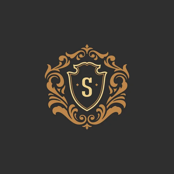 Luksusowe Monogram logo szablon obiekt wektor dla logotypu lub odznaka Design. T — Wektor stockowy