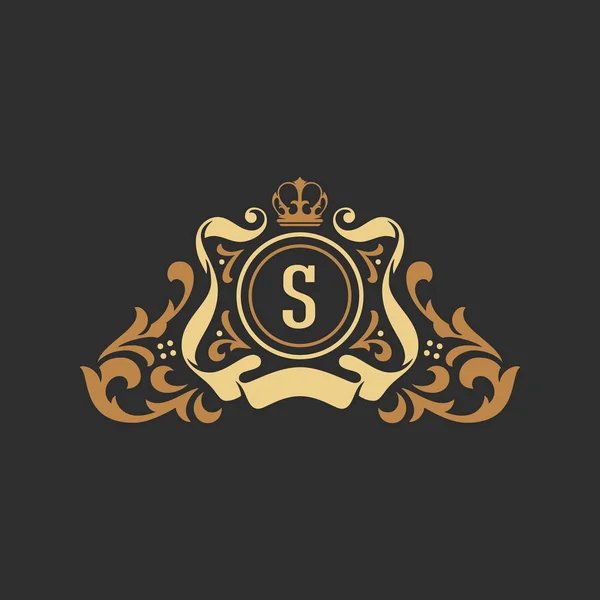 Luksusowe Monogram logo szablon obiekt wektor dla logotypu lub odznaka Design. T — Wektor stockowy