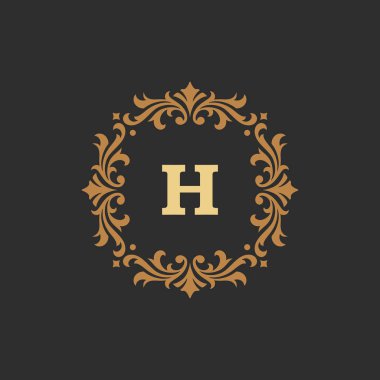 Logo veya rozet tasarım için lüks monogram logo şablonu vektör nesnesi.