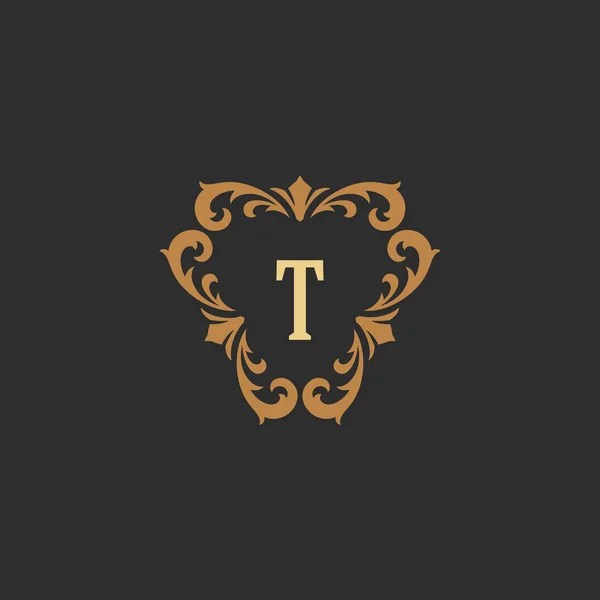 Luxury monogram logo template vector object for logotype or badge Design. — Stock Vector