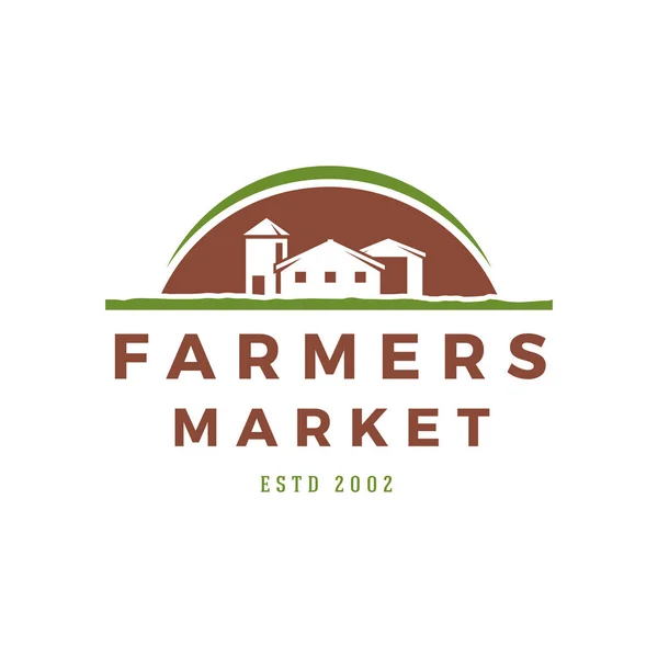 Farmers market logo template vector illustration. Farmer logotype or badge design. — Stock Vector
