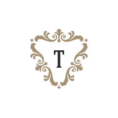 Logo veya rozet tasarım için lüks monogram logo şablonu vektör nesnesi.