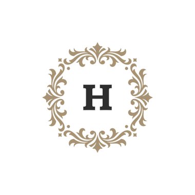 Logo veya rozet tasarım için lüks monogram logo şablonu vektör nesnesi.