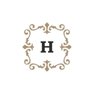 Logo veya rozet tasarım için lüks monogram logo şablonu vektör nesnesi.