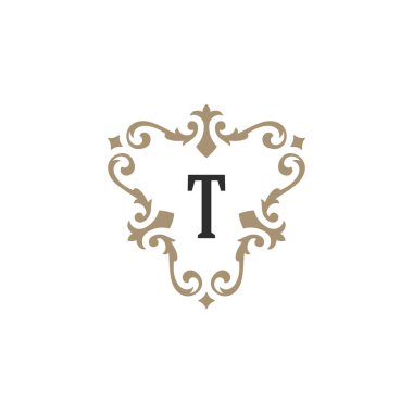 Logo veya rozet tasarım için lüks monogram logo şablonu vektör nesnesi.
