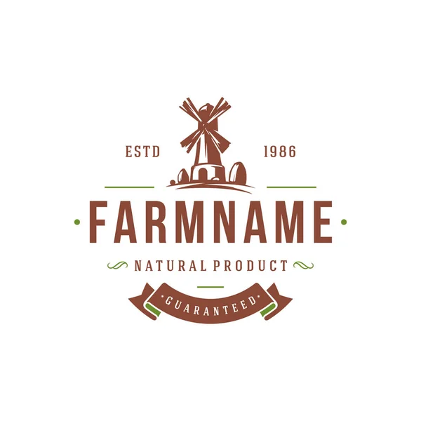 Illustrazione vettoriale del logo del mercato agricolo . — Vettoriale Stock