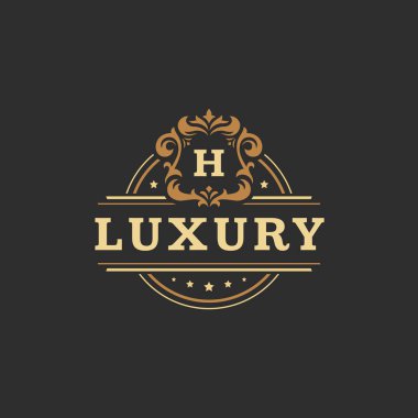 Lüks monogram logo şablonu vektör nesnesi için logo