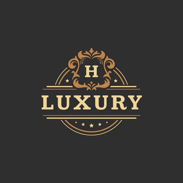 Luxury monogram logo template vector object for logotype — Stock Vector