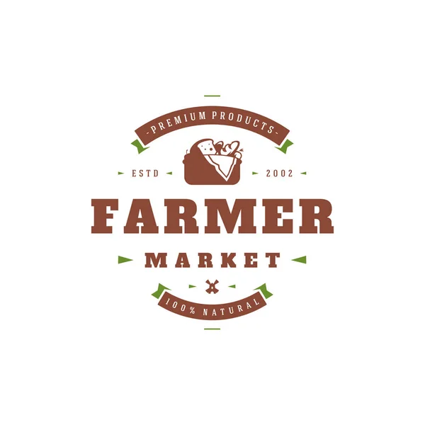 Illustrazione vettoriale del logo del mercato agricolo . — Vettoriale Stock