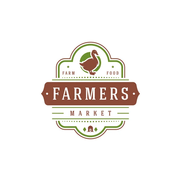 Ilustração do vetor do modelo do logotipo do mercado dos agricultores . —  Vetores de Stock