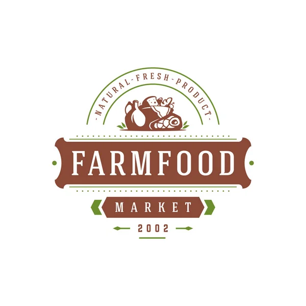 Ilustração do vetor do modelo do logotipo do mercado dos agricultores . —  Vetores de Stock