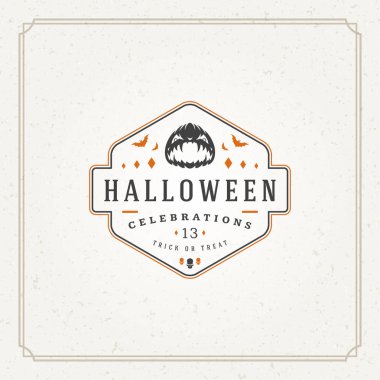 Cadılar Bayramı tipografik tebrik kartı tasarlamak vektör