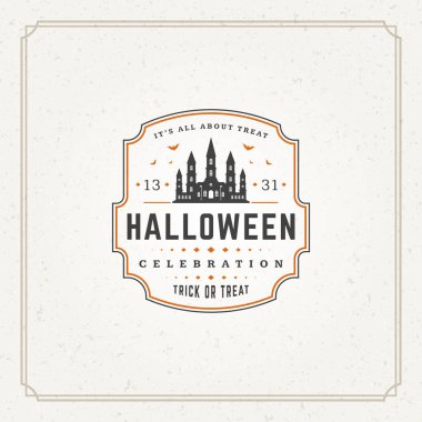 Cadılar Bayramı tipografik tebrik kartı tasarlamak vektör