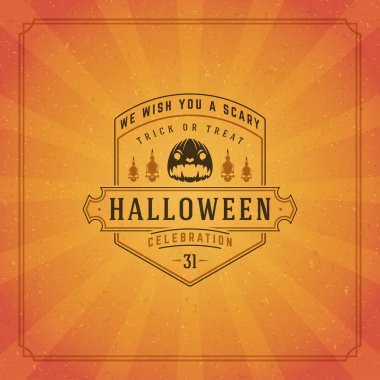 Cadılar Bayramı tipografik tebrik kartı tasarlamak vektör