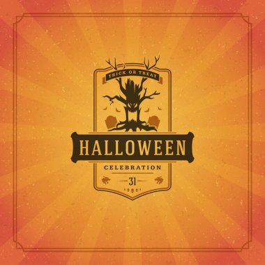 Cadılar Bayramı tipografik tebrik kartı tasarlamak vektör